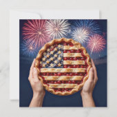 4 juli Amerikaanse vlagkorst op een kersenpastei Kaart (Voorkant)