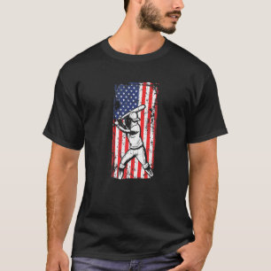 4 juli Amerikaanse vlagsoftbal honkbalspeler T-shirt