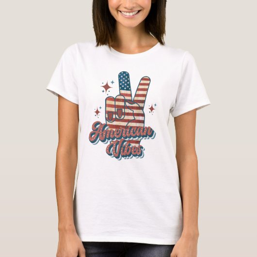 4 juli Amerikaanse vrede met het Amerikaanse volk T-shirt (Voorkant)