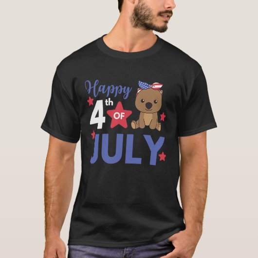 4 juli Amerikaanse vrouw voor kinderen die de baar T-shirt (Voorkant)