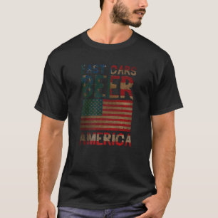 4 juli Amerikaanse VS grappige snelle auto's bier T-shirt
