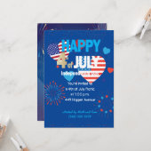 4 juli Amerikaanse VS Vuurwerk Patriottische Custo Kaart (Voorkant / Achterkant in situ)