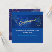 4 juli Amerikaanse VS Vuurwerk Patriottische Custo Kaart (Voorkant / Achterkant in situ)