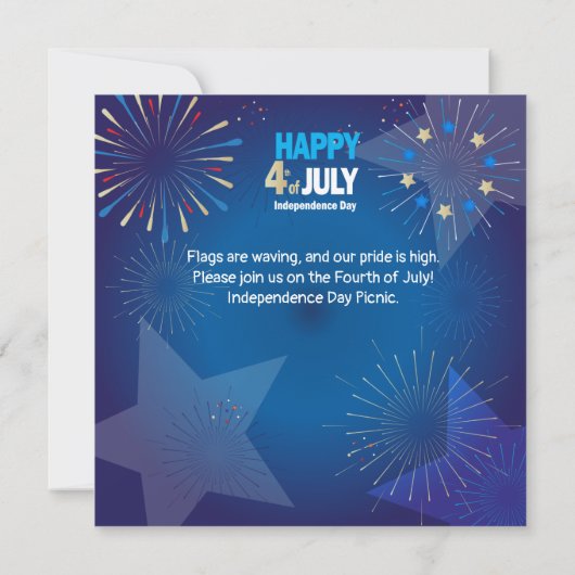 4 juli Amerikaanse VS Vuurwerk Patriottische Custo Kaart (Achterkant)