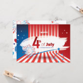 4 juli Amerikaanse VS Vuurwerk Patriottische Custo Kaart (Voorkant / Achterkant in situ)