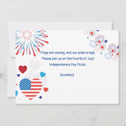 4 juli Amerikaanse VS Vuurwerk Patriottische Custo Kaart (Achterkant)