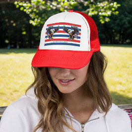 4 juli Amerikaanse Zeearend Rode Witte Blauwe Patr Trucker Pet