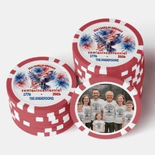 4 juli Amerika's 250e semi-quince jubileum Poker Chips
