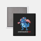 4 juli Amerisaurus t rex dinosaur boys Kinder T Magneet (Voorkant / Achterkant)