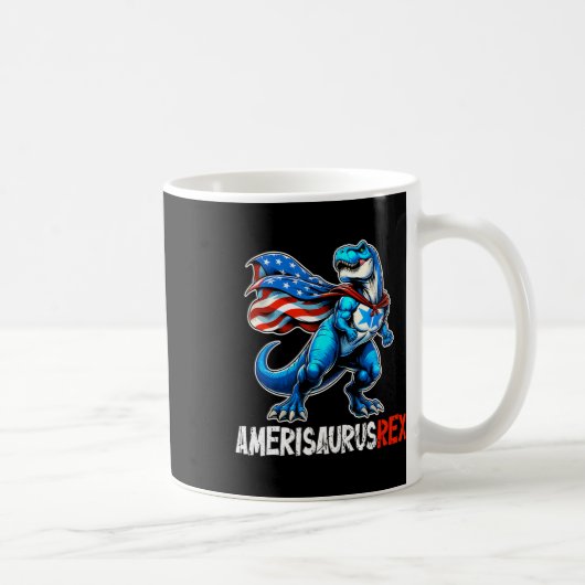 4 juli Amerisaurus T Rex Grappig Koffiemok (Rechts)