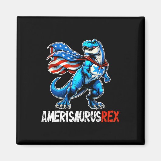 4 juli Amerisaurus T Rex Grappig  Magneet (Voorkant)