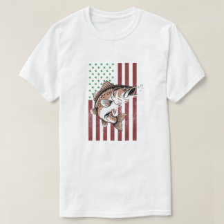 4 juli Angler T-shirt USA Vist Vlag T-shirt