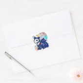 4 juli Anime Wolf Emo Gothic Patriotic Vierkante Sticker (Envelop)