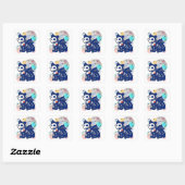 4 juli Anime Wolf Emo Gothic Patriottisch Vierkante Sticker (Vel)
