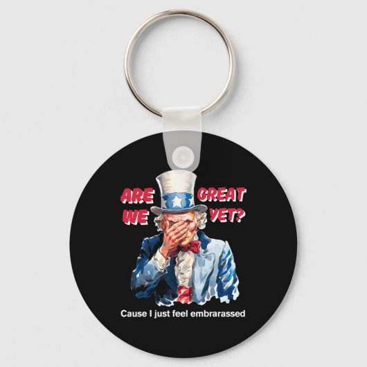 4 juli Anti Trump Zijn we al Groot Oom Sam Sleutelhanger (Voorkant)