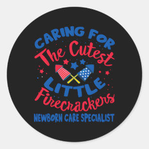 4 juli Arbeid en bevalling Verpleegkundige Pasgebo Ronde Sticker