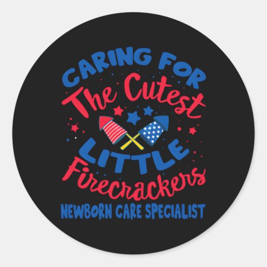 4 juli Arbeid en bevalling Verpleegkundige Pasgebo Ronde Sticker (Voorkant)