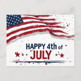 4 juli - Artistieke Amerikaanse vlag verfspatten Briefkaart