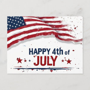4 juli - Artistieke Amerikaanse vlag verfspatten Briefkaart