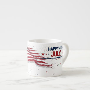 4 juli - Artistieke Amerikaanse vlag verfspatten Espresso Kop