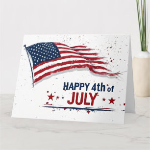 4 juli - Artistieke Amerikaanse vlag verfspatten Kaart