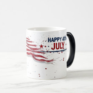 4 juli - Artistieke Amerikaanse vlag verfspatten Magische Mok