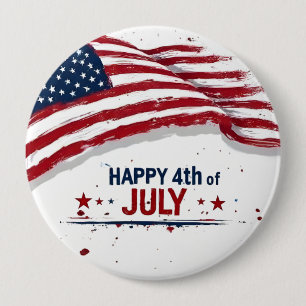 4 juli - Artistieke Amerikaanse vlag verfspatten Ronde Button 4,0 Cm
