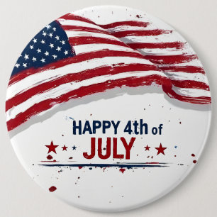 4 juli - Artistieke Amerikaanse vlag verfspatten Ronde Button 6,0 Cm