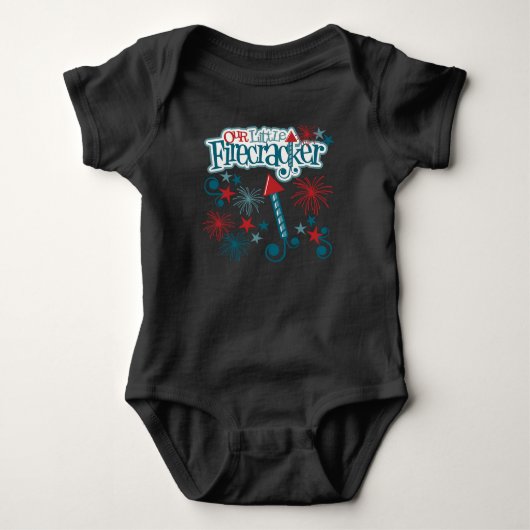 4 juli Baby Black One Piece Romper (Voorkant)