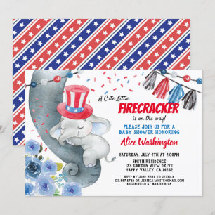 4 juli Baby Boy Shower Uitnodiging