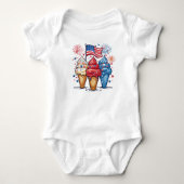 4 juli Baby Ice Cream USA Bodysuit (Voorkant)