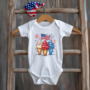4 juli Baby Ice Cream USA Bodysuit