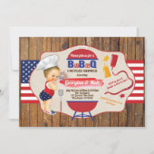 4 juli baby jongen koppels douche BBQ party Kaart (Voorkant)