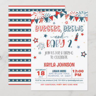 4 juli Baby Q Baby shower - Baby 2 Kaart