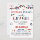 4 juli Baby Q Baby shower - Meisje Kaart (Voorkant)