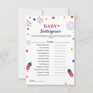 4 juli baby scattergories baby shower spel