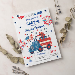 4 juli Baby shower Baby-Q Baby shower juli BBQ I Kaart