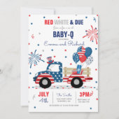 4 juli Baby shower Baby-Q Baby shower juli BBQ Kaart (Voorkant)
