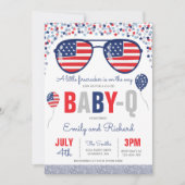 4 juli Baby shower Baby-Q Baby shower juli BBQ Kaart (Voorkant)
