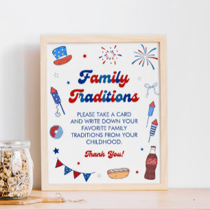 4 juli Baby Shower Familie Tradities Spel Poster