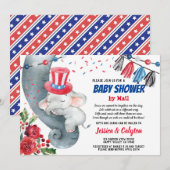 4 juli Baby shower op uitnodiging (Voorkant / Achterkant)