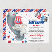 4 juli Baby shower op uitnodiging (Voorkant / Achterkant)