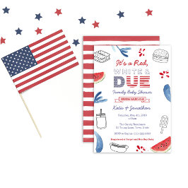 4 juli Baby shower Red White door familie Kaart