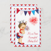 4 juli Baby shower uitnodiging (Voorkant / Achterkant)