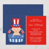 4 juli Baby shower Uitnodiging (Voorkant / Achterkant)