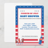 4 juli baby shower uitnodiging (Voorkant / Achterkant)