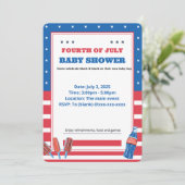 4 juli baby shower uitnodiging (Staand voorkant)
