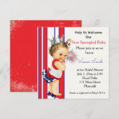 4 juli Baby shower uitnodiging (Voorkant / Achterkant)