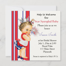4 juli Baby shower uitnodiging