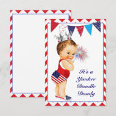 4 juli Baby shower uitnodiging (Voorkant / Achterkant)